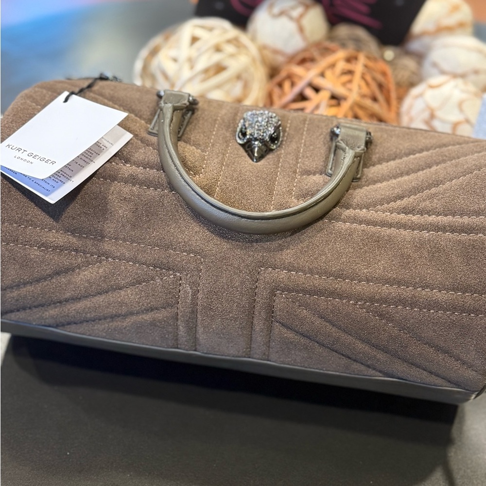 Kurt Geiger Taupe Suede Satchel